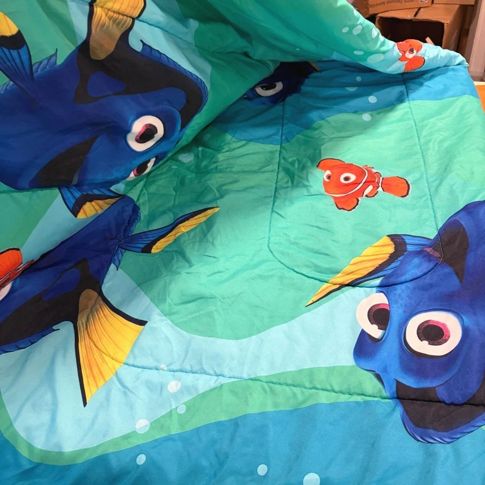 Disney Finding Dory Twin Bedding 3pc Set Blue Nemo Pixar Comforter Blanket Sheet